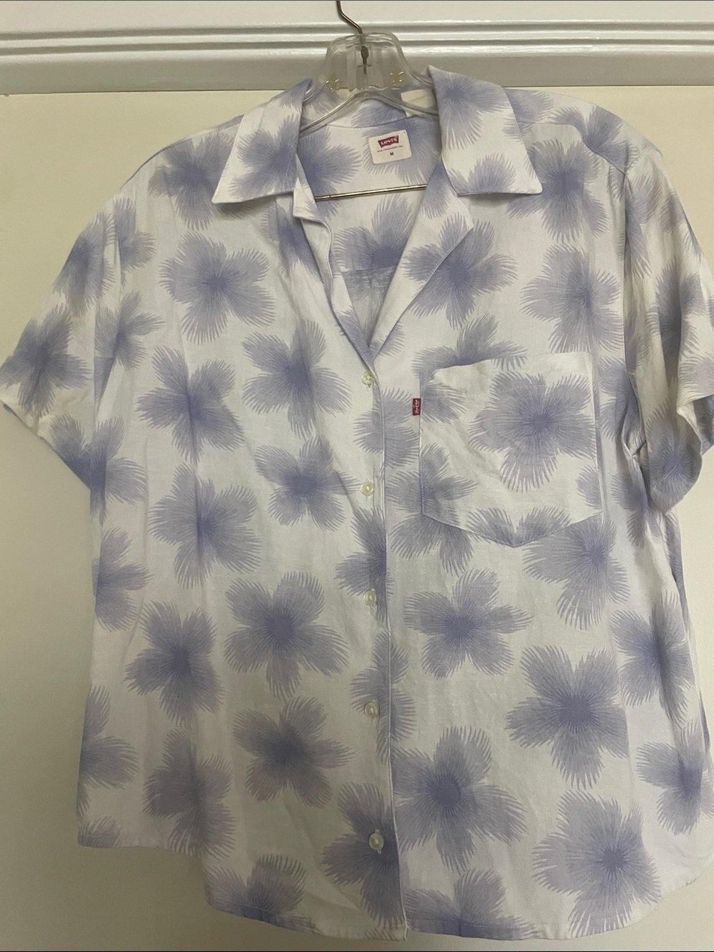 Levi's White Shirt with Lavender Floral Print